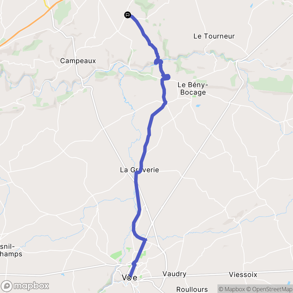 Vire : carte du parcours de randonnée - France