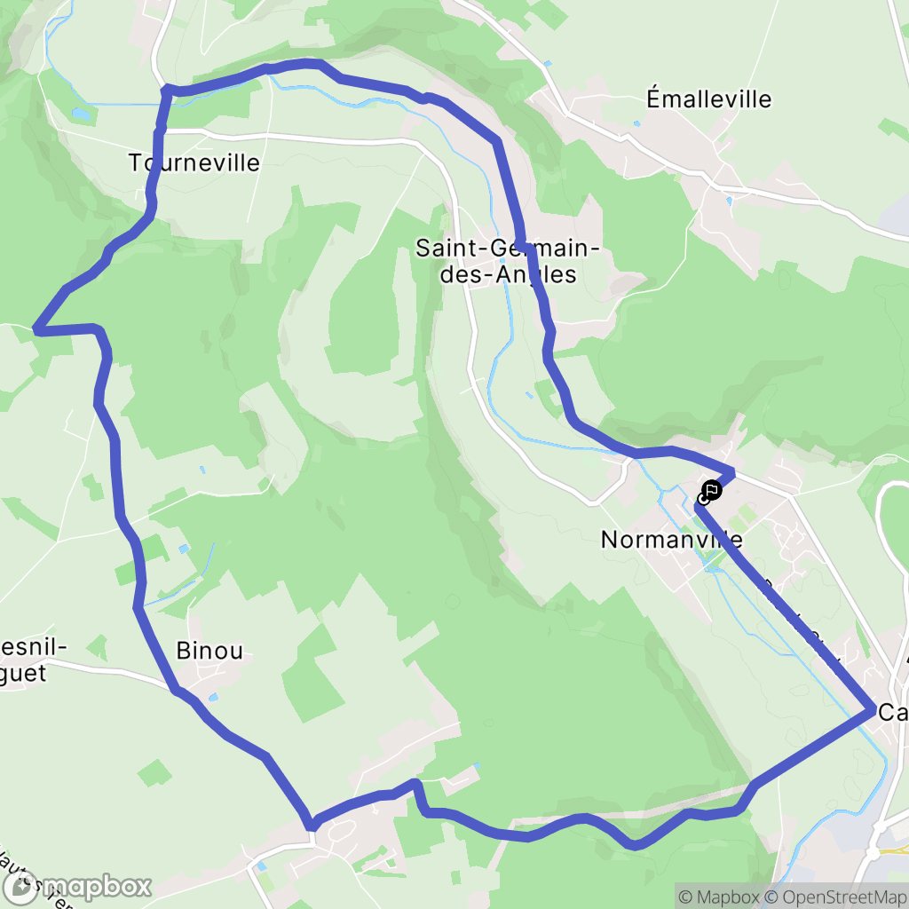 Normanville : carte du parcours de randonnée - France