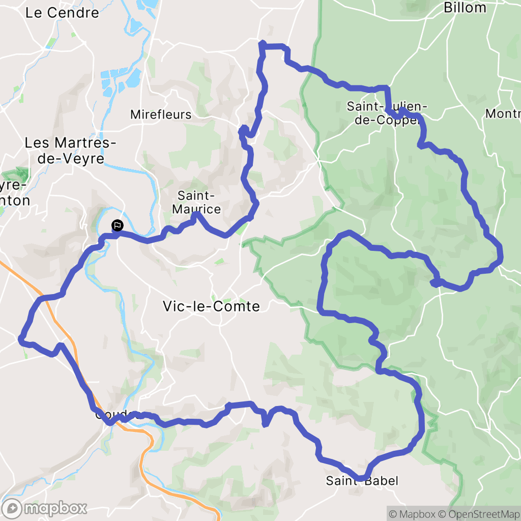 Vic-le-Comte : carte du parcours de randonnée - France