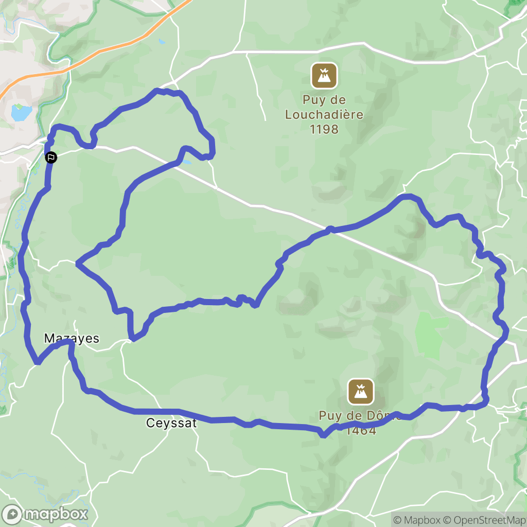 Pontgibaud : carte du parcours de randonnée - France