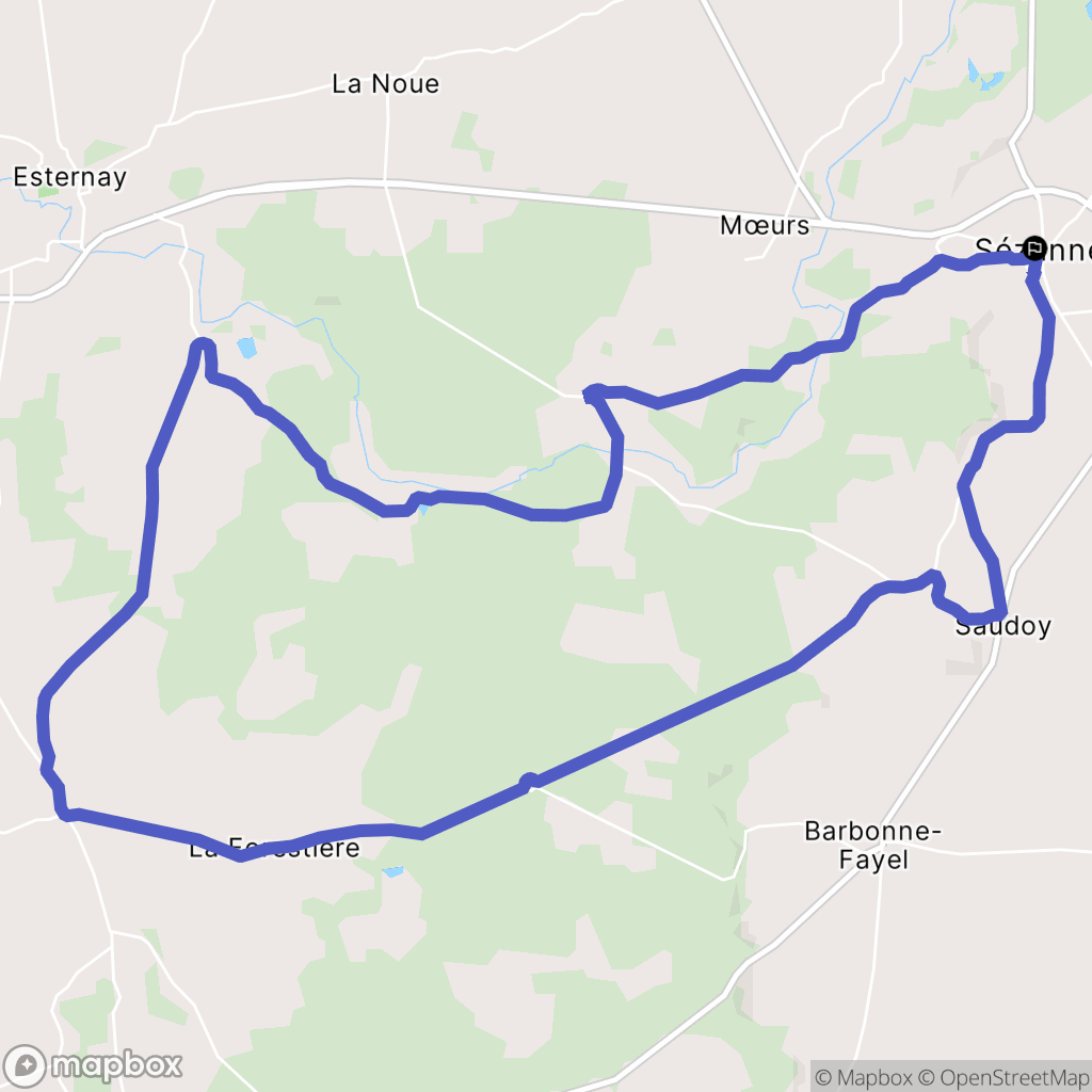 Sézanne : carte du parcours de randonnée - France