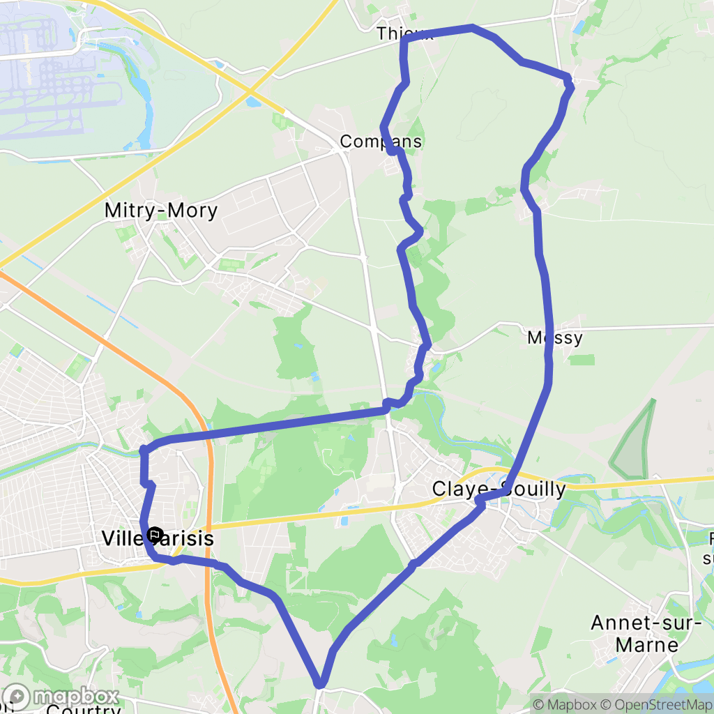 Villeparisis : carte du parcours de randonnée - France