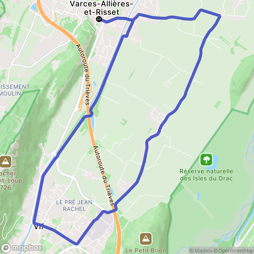 Varces-Allières-et-Risset : carte du parcours de randonnée - France