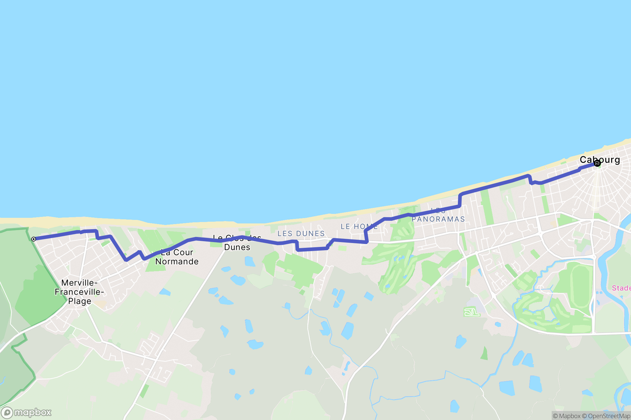 Merville-Franceville : carte du parcours de randonnée - France
