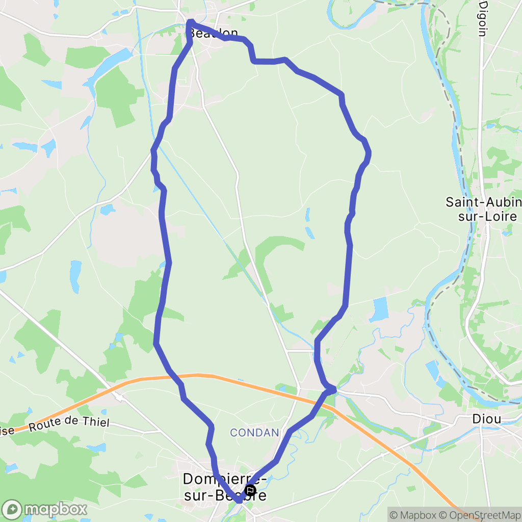 Dompierre-sur-Besbre : carte du parcours de randonnée - France