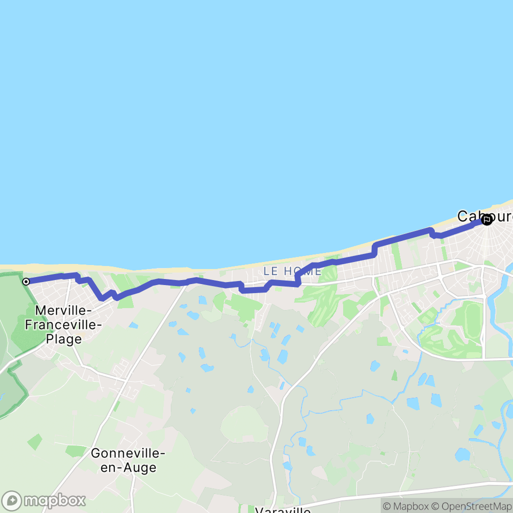 Merville-Franceville : carte du parcours de randonnée - France