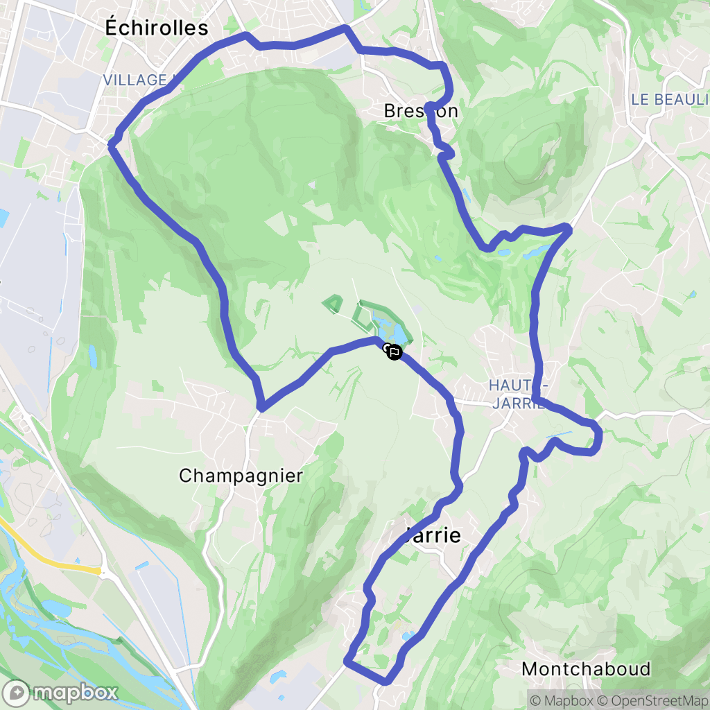 Jarrie : carte du parcours de randonnée - France