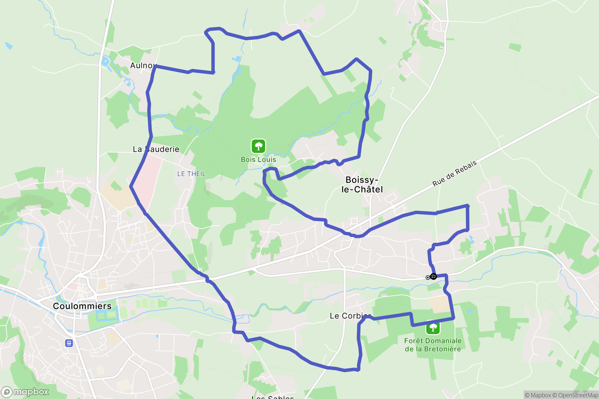 Boissy-le-Châtel : carte du parcours de randonnée - France