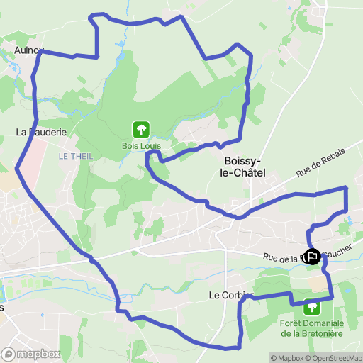 Boissy-le-Châtel : carte du parcours de randonnée - France