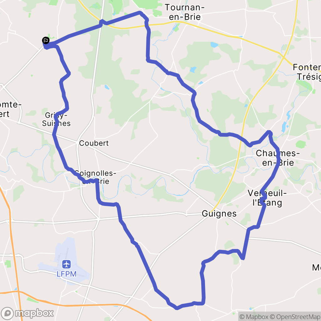 Chevry-Cossigny : carte du parcours de randonnée - France