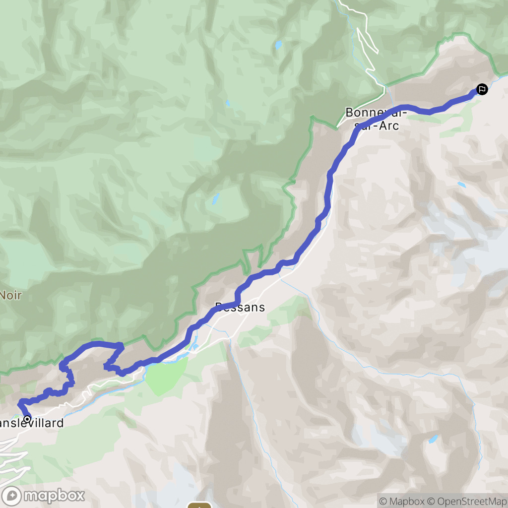 Val-Cenis : carte du parcours de randonnée - France