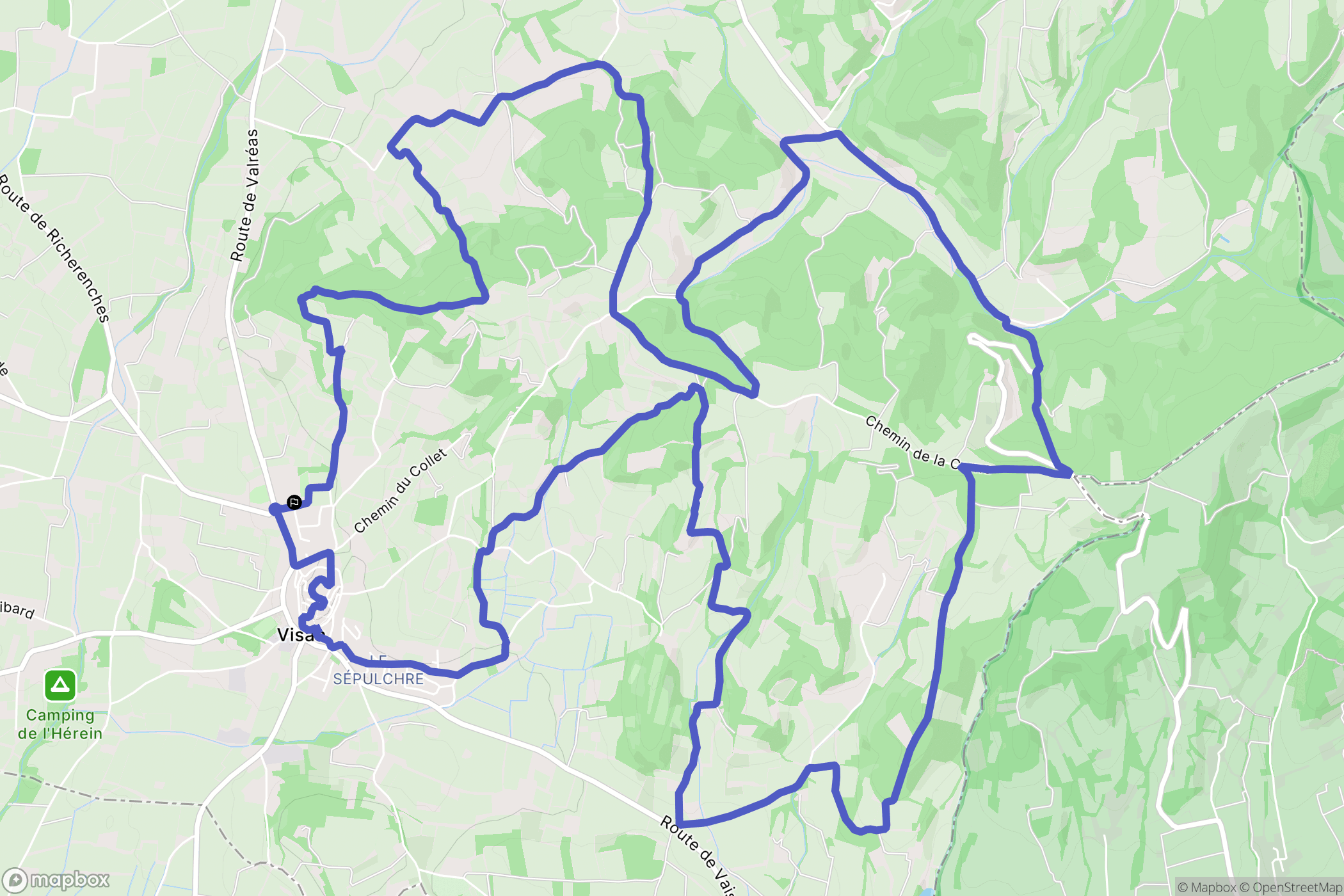 Visan : carte du parcours de randonnée - France