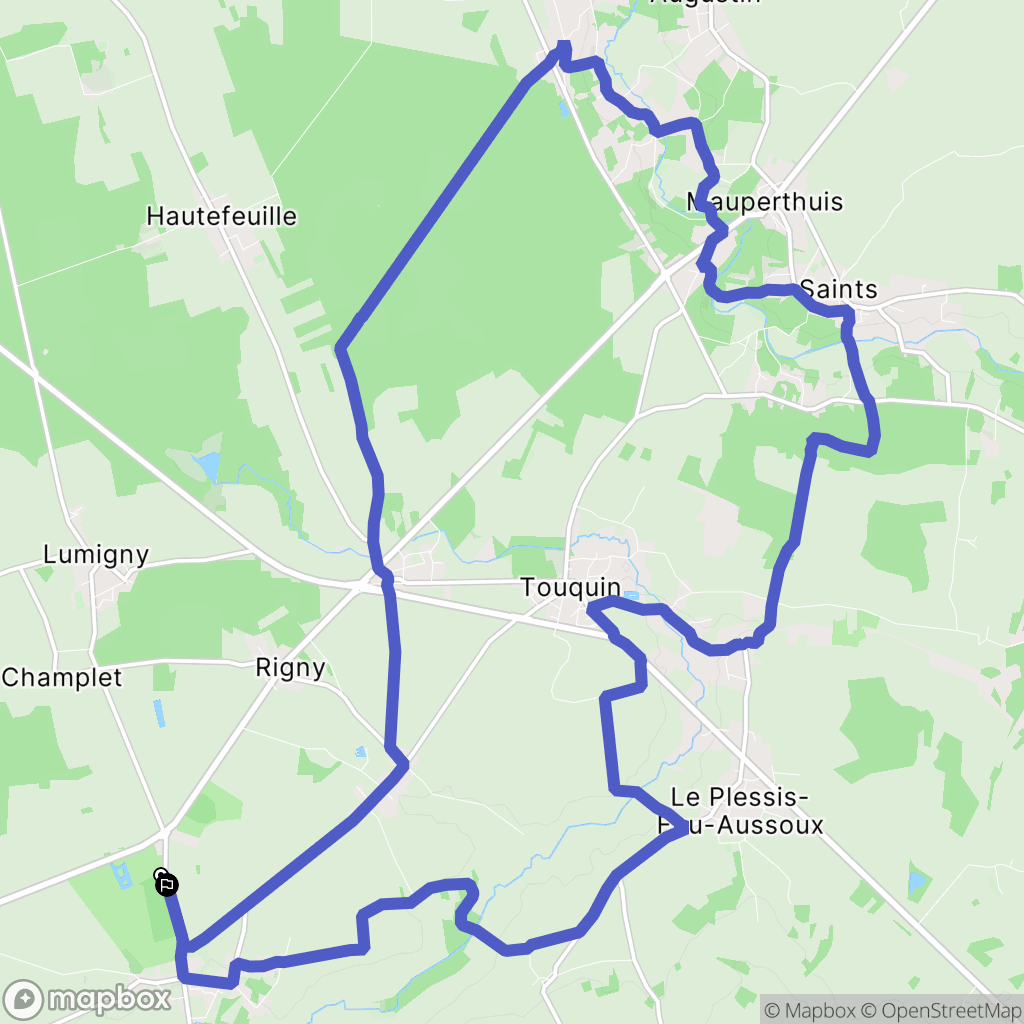 Lumigny-Nesles-Ormeaux : carte du parcours de randonnée - France