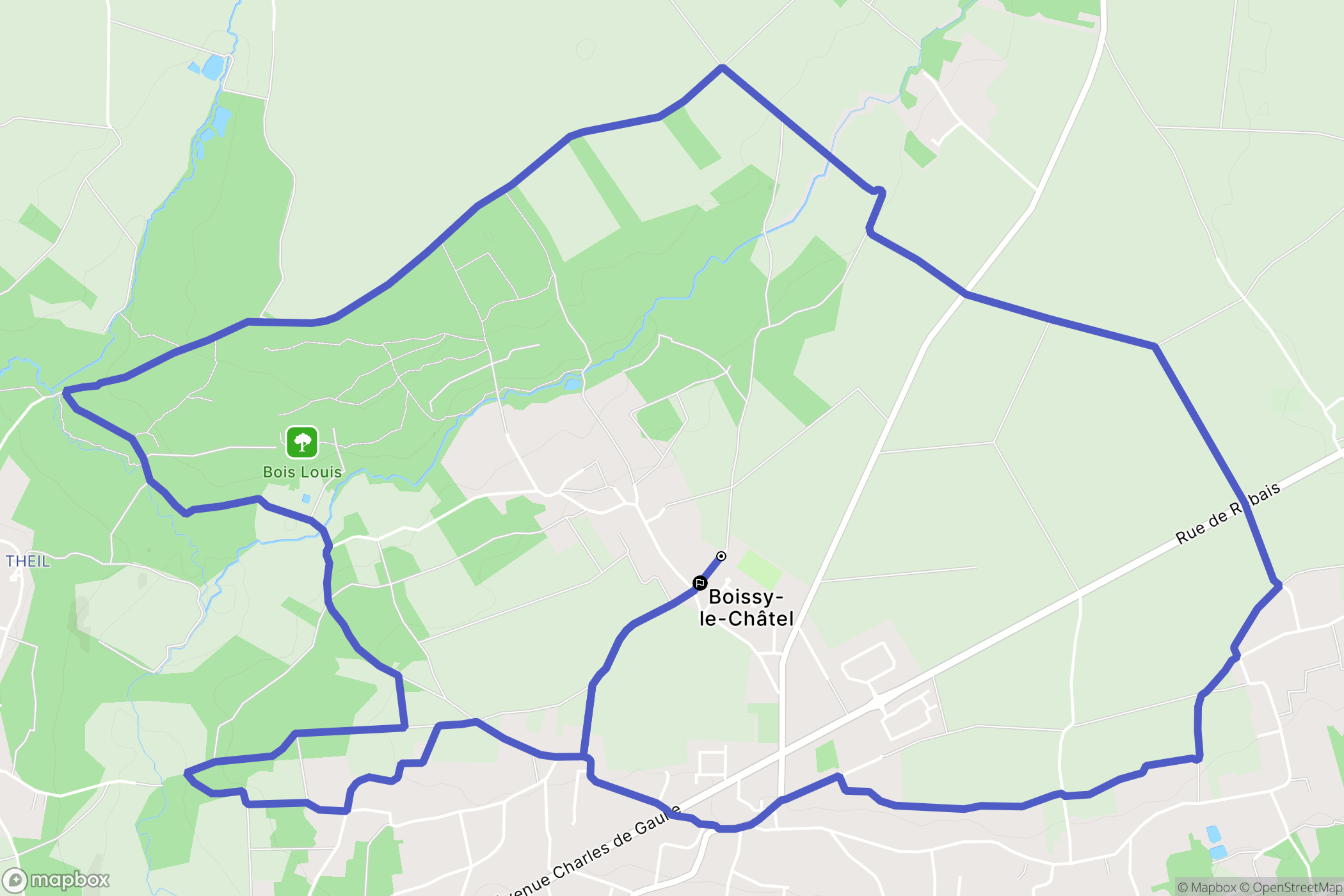 Boissy-le-Châtel : carte du parcours de randonnée - France