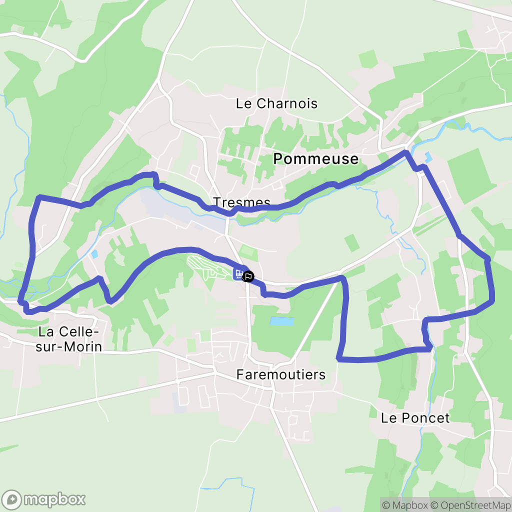 Pommeuse : carte du parcours de randonnée - France