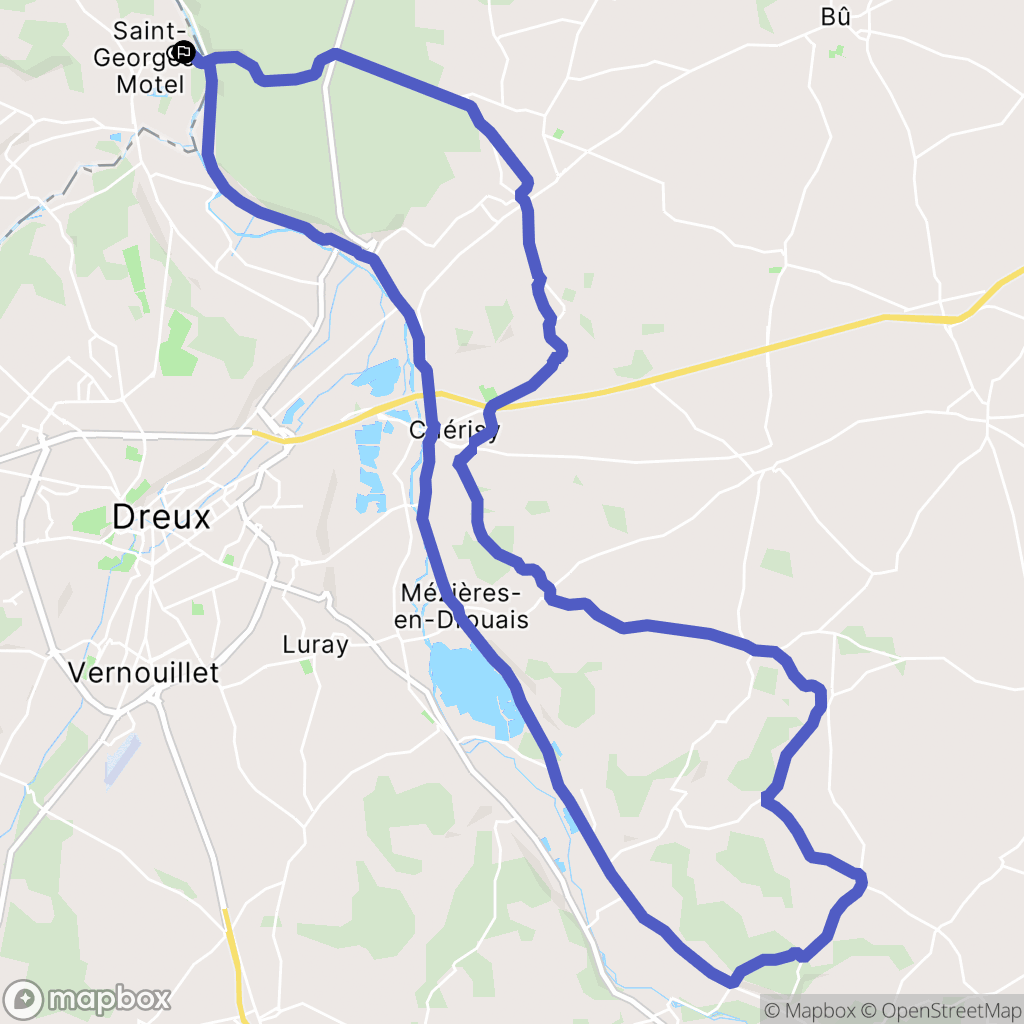 Saint-Georges-Motel : carte du parcours de randonnée - France