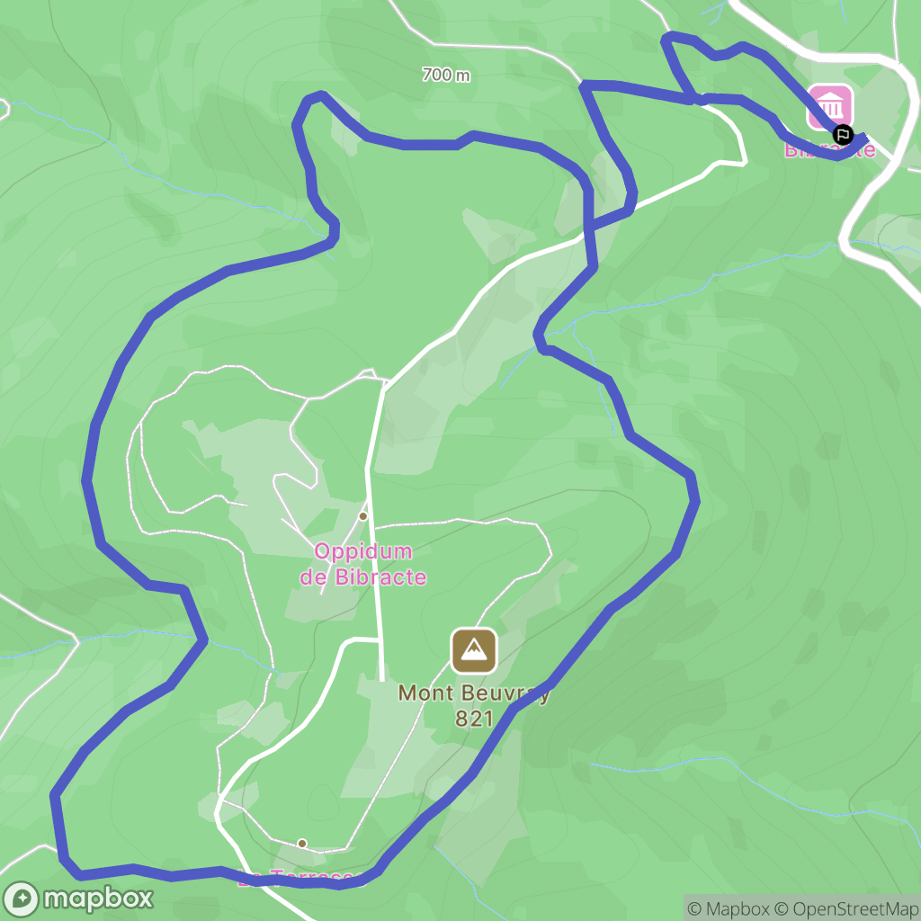 Saint-Léger-sous-Beuvray : carte du parcours de randonnée - France