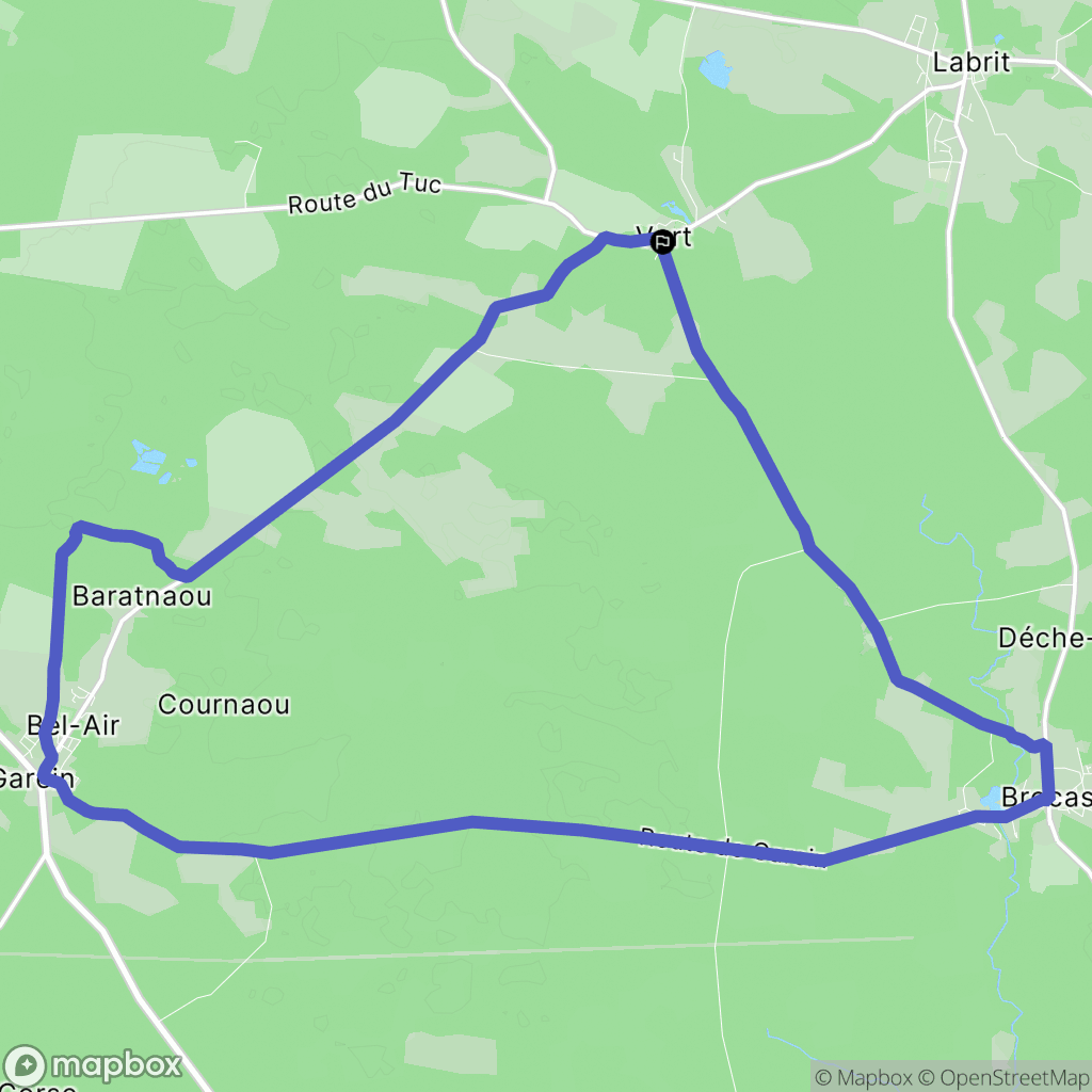 Vert : carte du parcours de randonnée - France