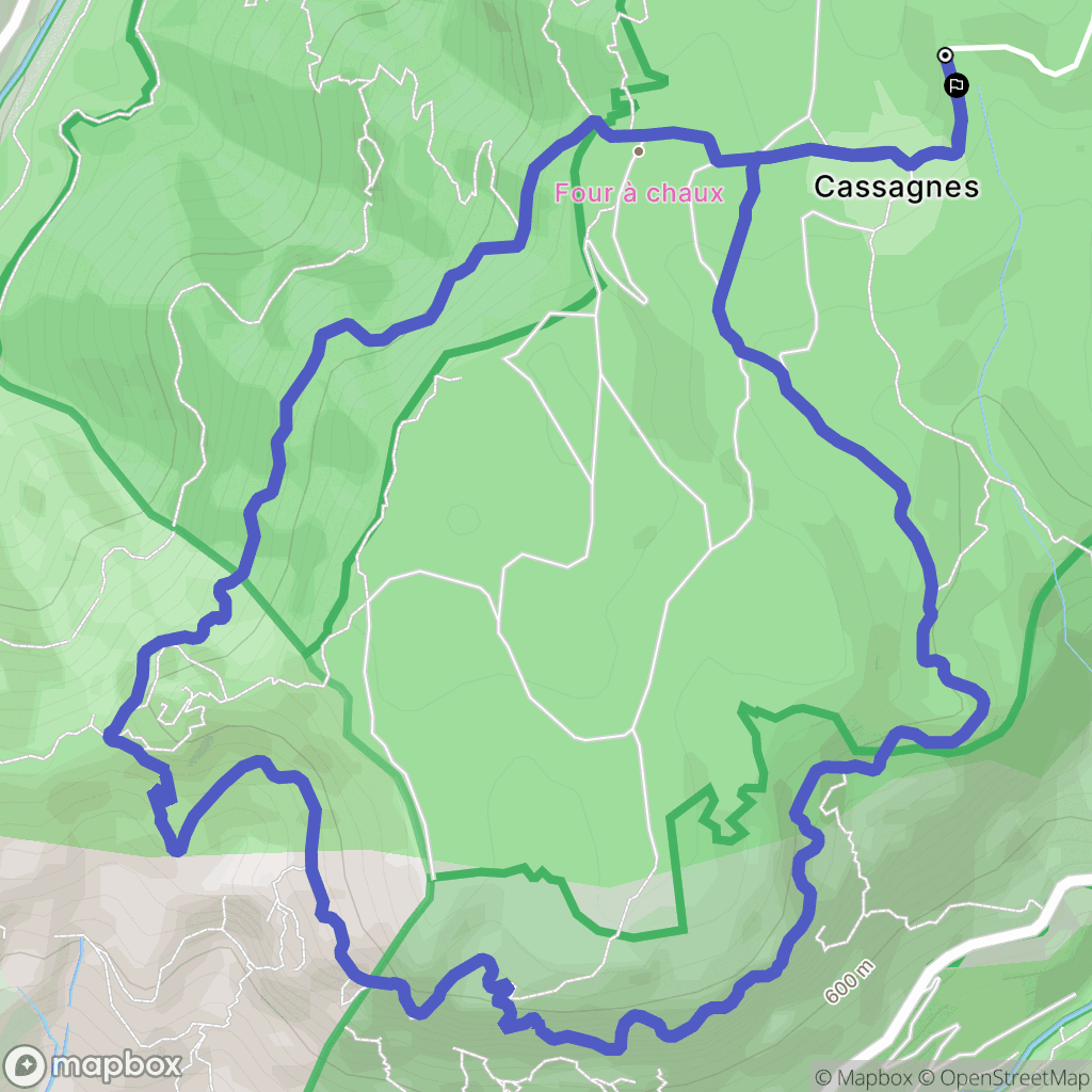 Saint-Pierre-des-Tripiers : carte du parcours de randonnée - France