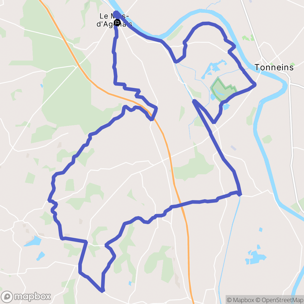 Le Mas-d'Agenais : carte du parcours de randonnée - France