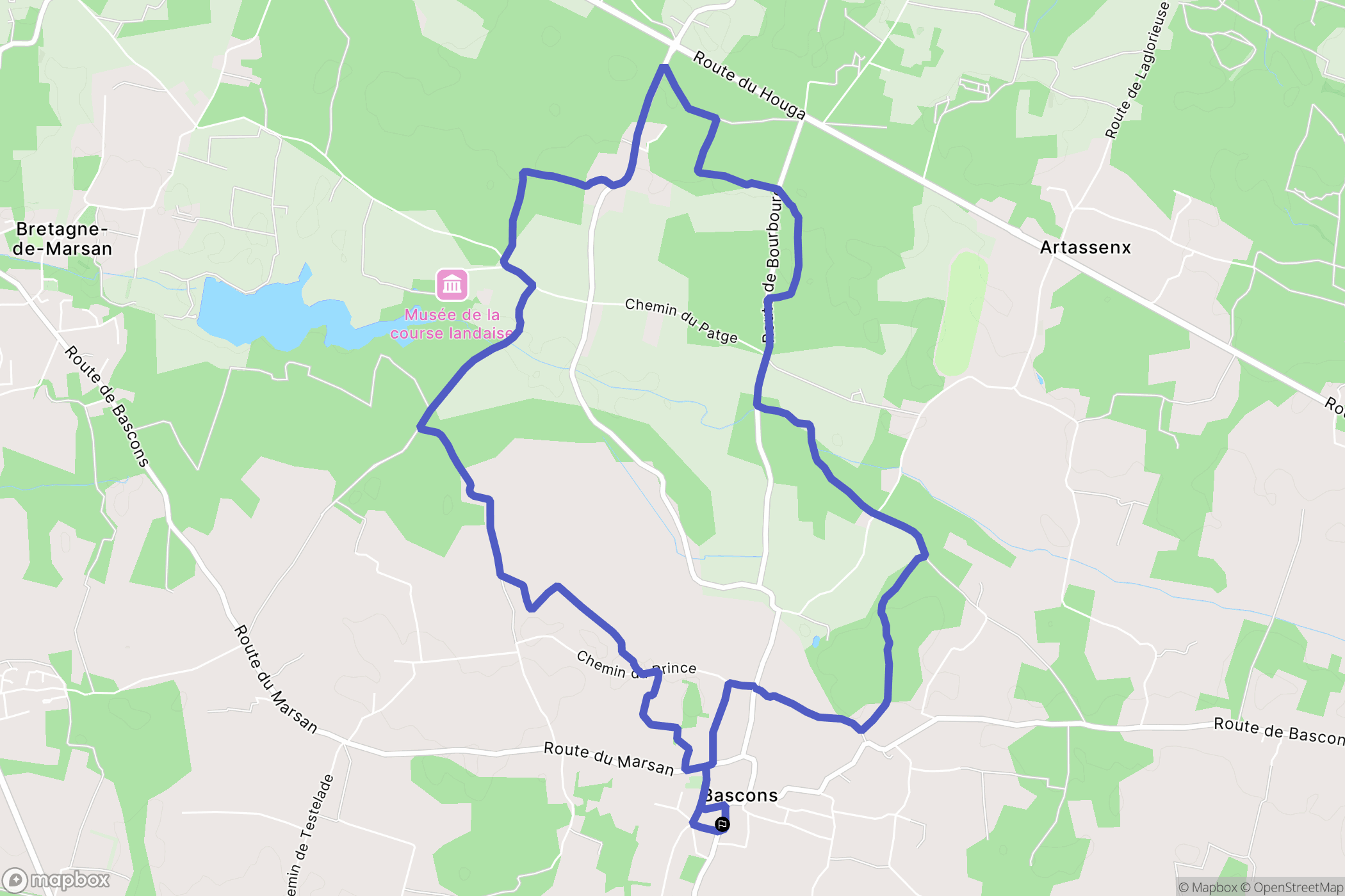 Bascons : carte du parcours de randonnée - France