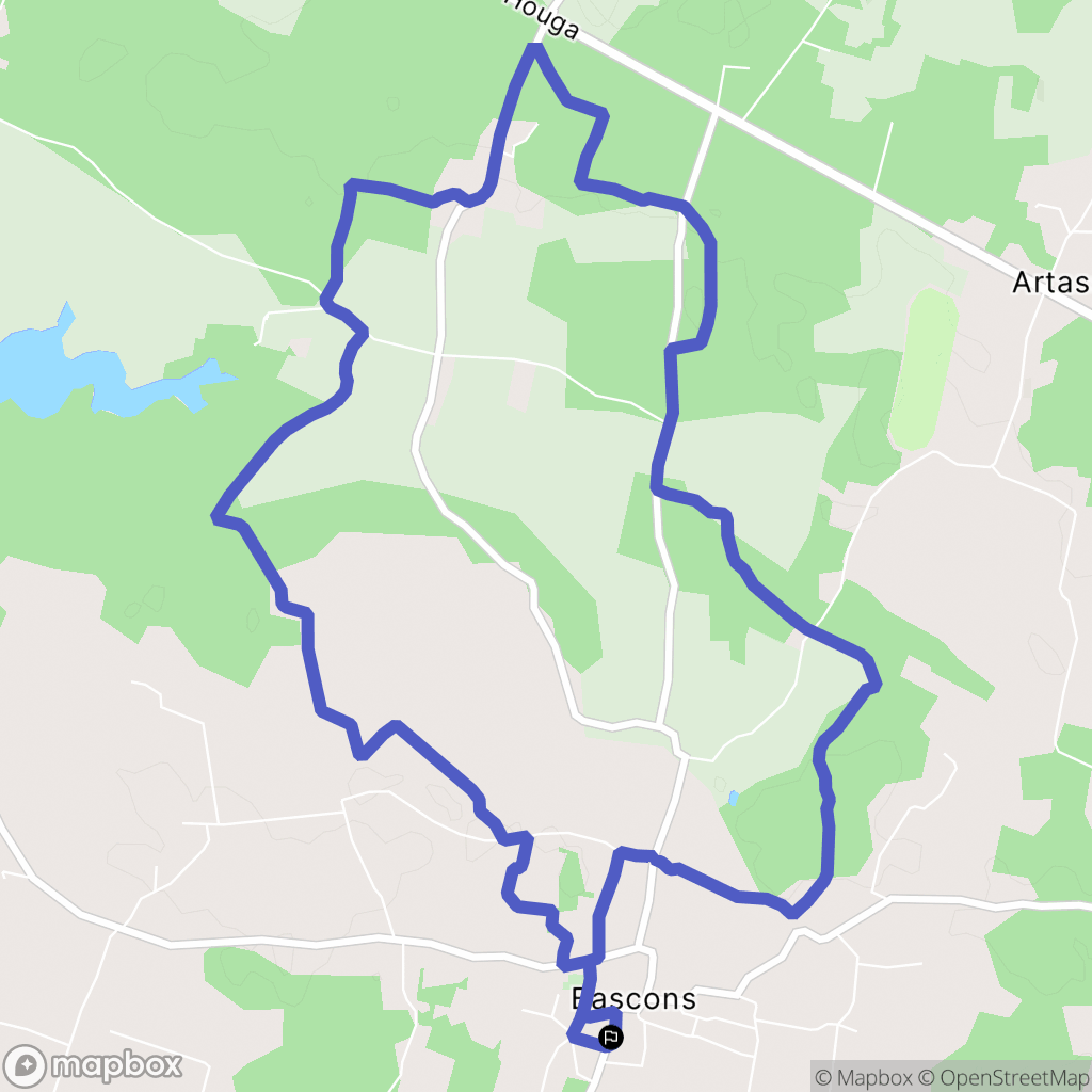 Bascons : carte du parcours de randonnée - France