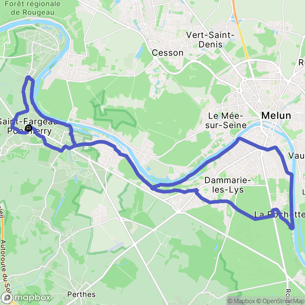 Saint-Fargeau-Ponthierry : carte du parcours de randonnée - France