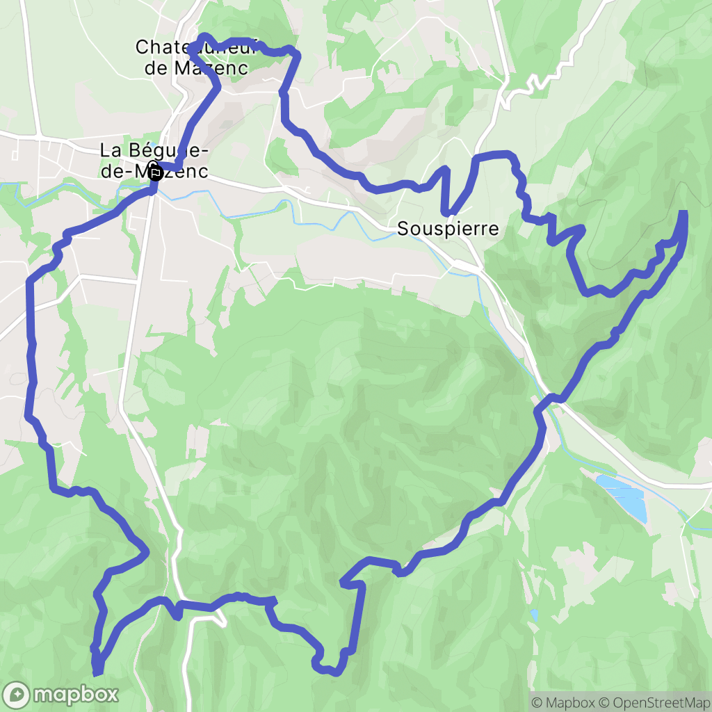 La Bégude-de-Mazenc : carte du parcours de randonnée - France