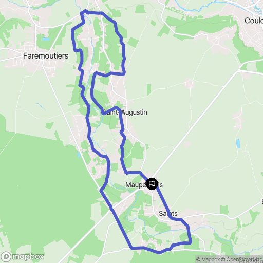 Mauperthuis : carte du parcours de randonnée - France