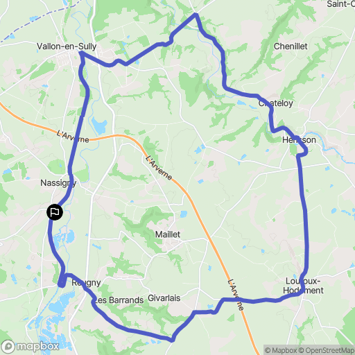 Nassigny : carte du parcours de randonnée - France