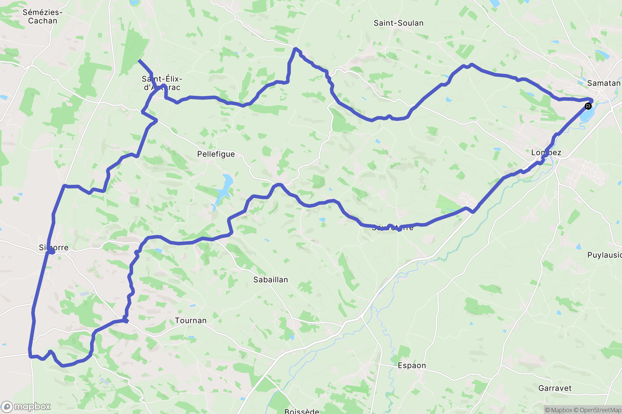 Samatan : carte du parcours de randonnée - France