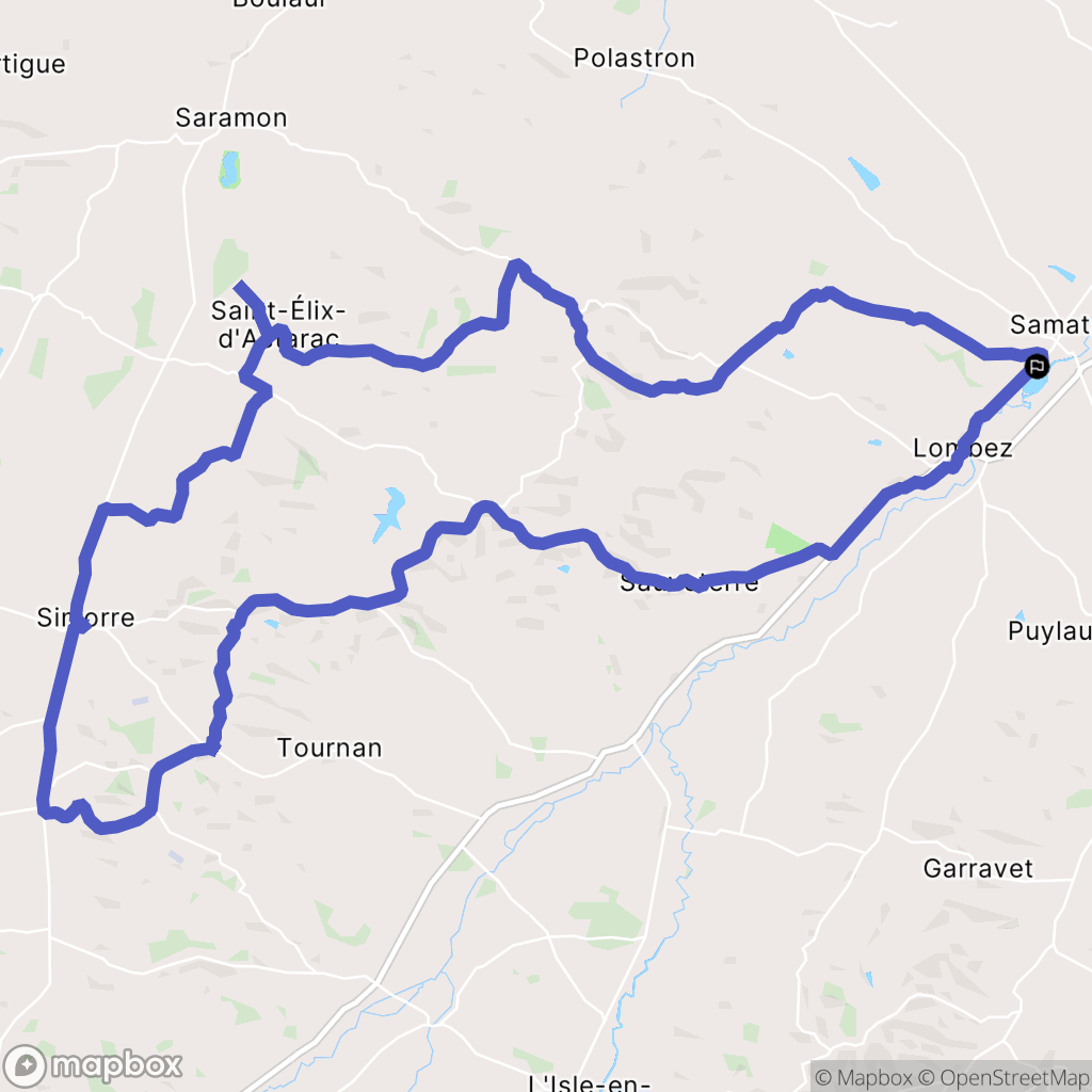 Samatan : carte du parcours de randonnée - France