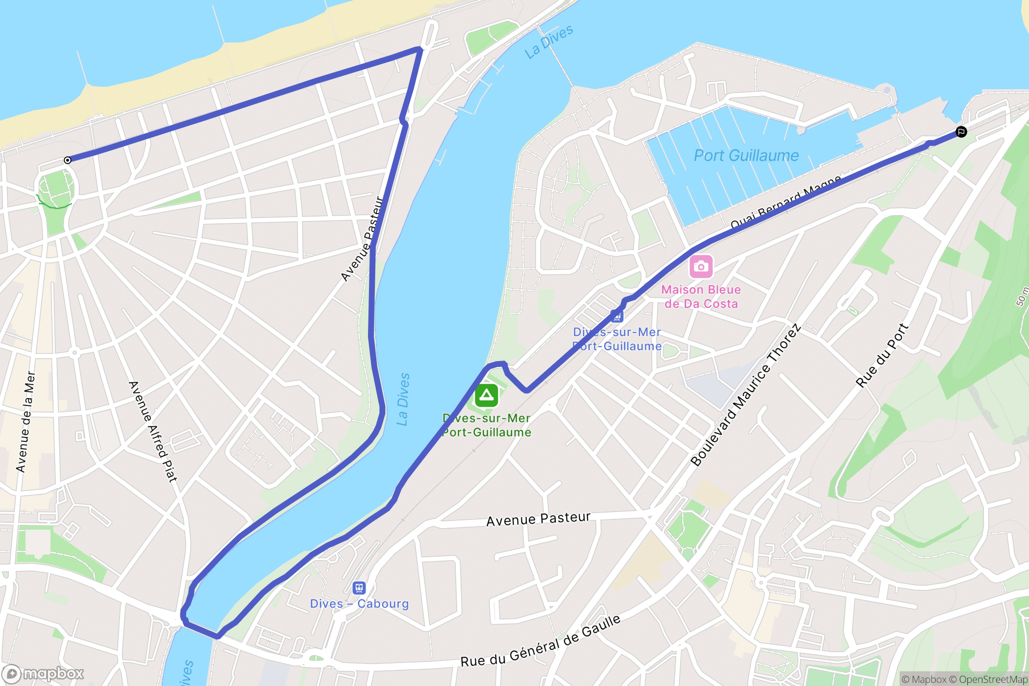 Cabourg : carte du parcours de randonnée - France