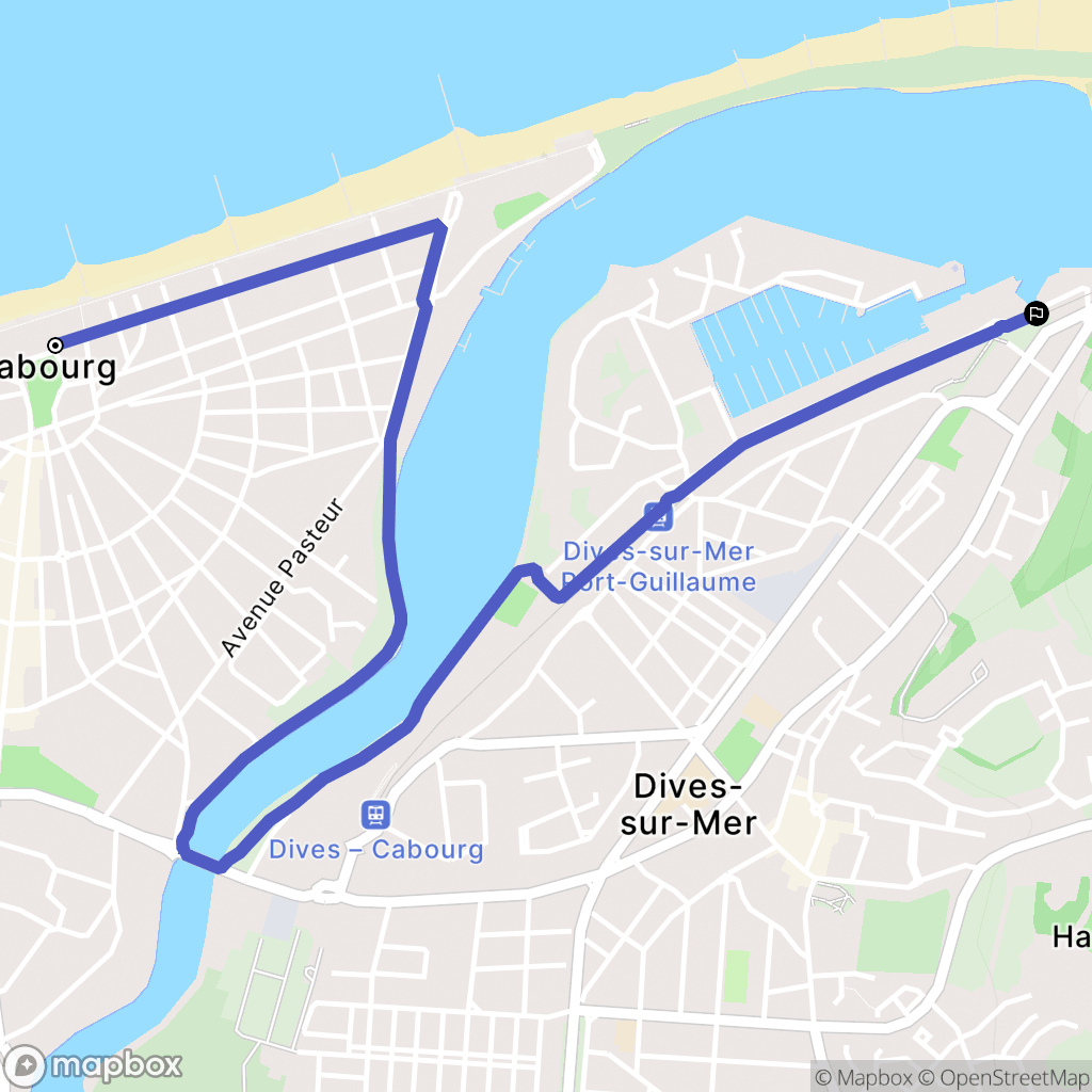 Cabourg : carte du parcours de randonnée - France