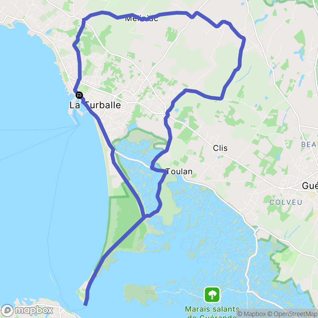 La Turballe : carte du parcours de randonnée - France