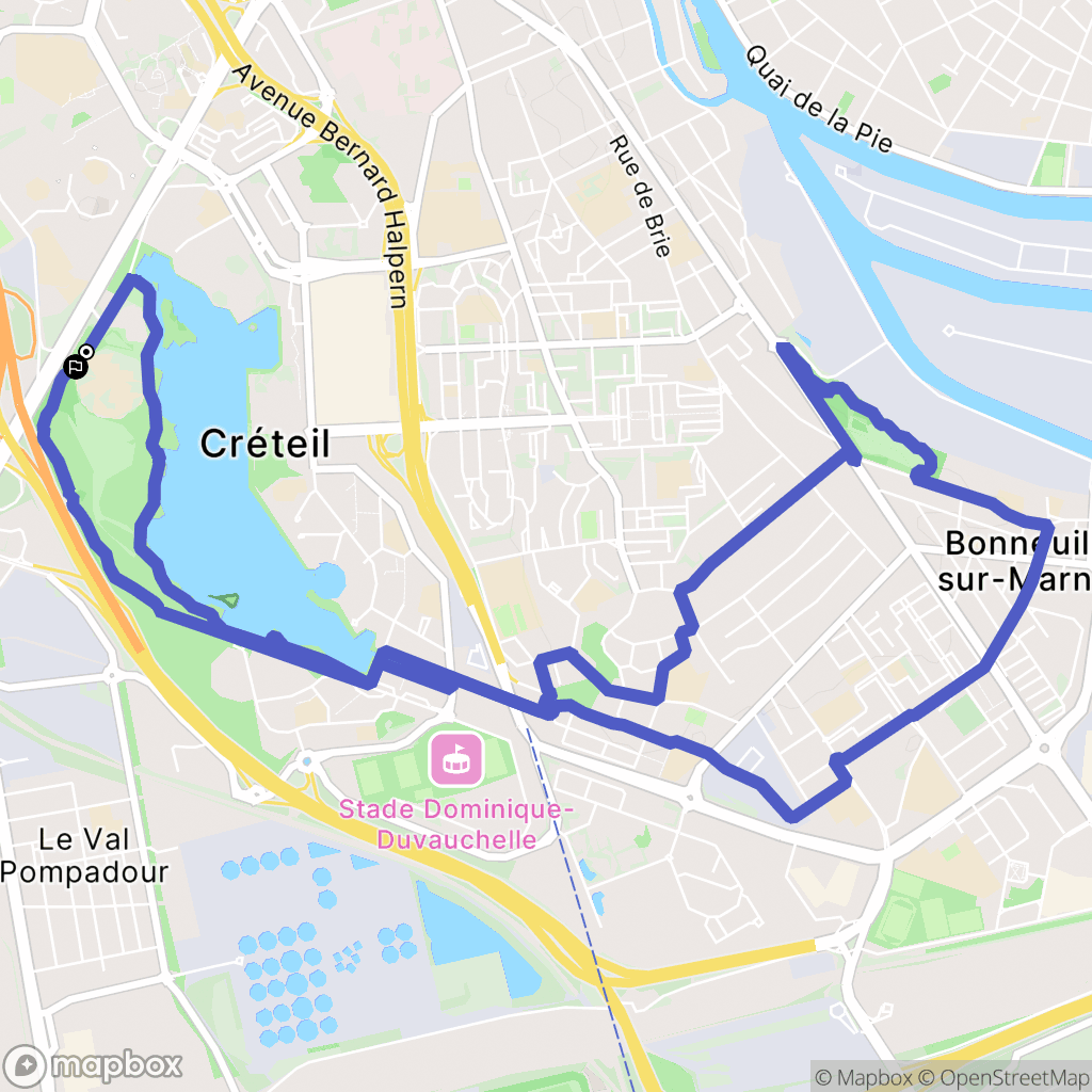 Créteil : carte du parcours de randonnée - France