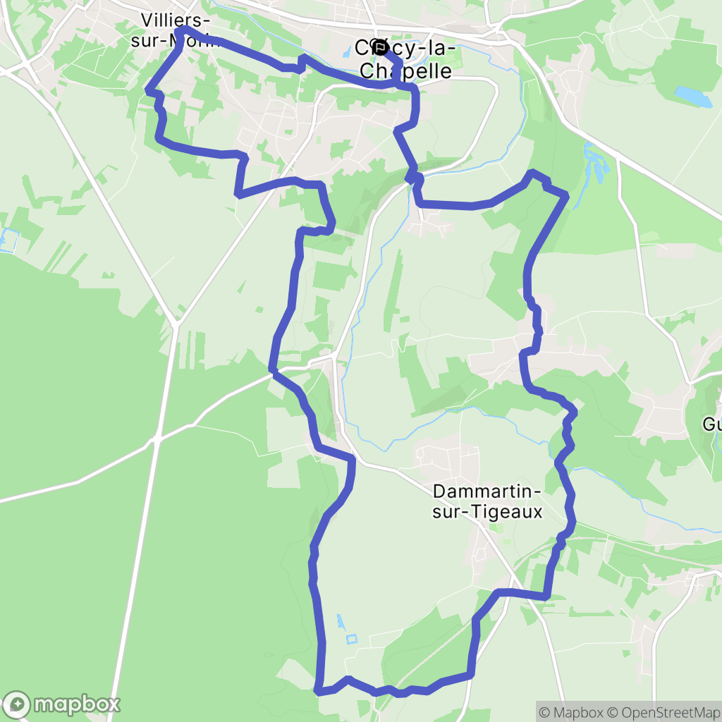 Crécy-la-Chapelle : carte du parcours de randonnée - France
