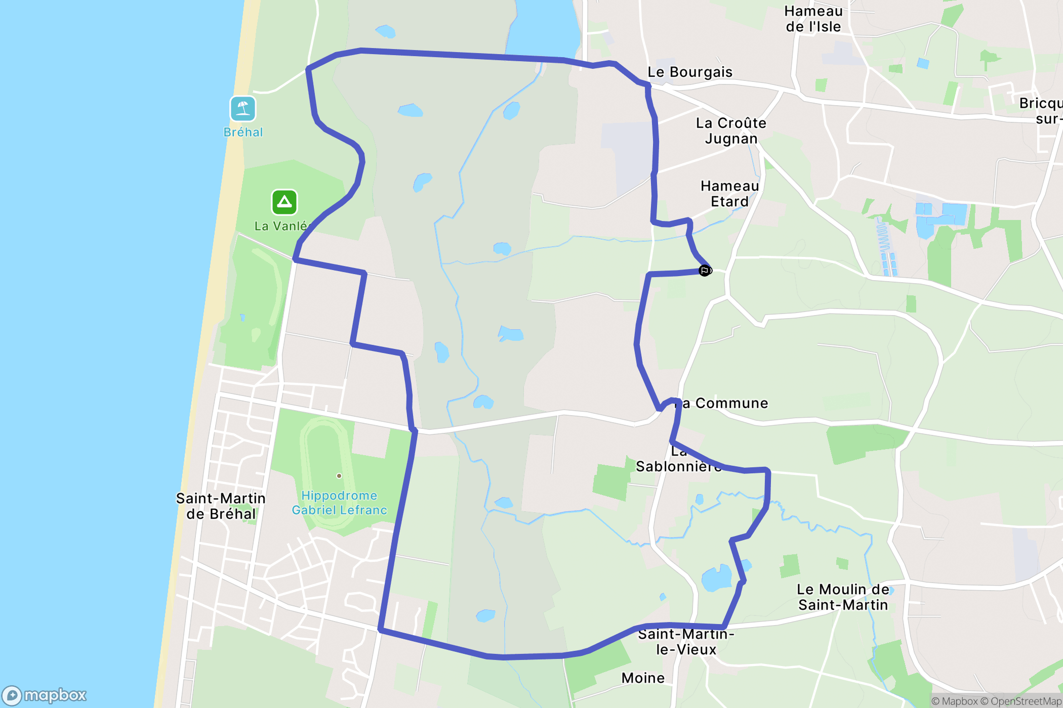Bréhal : carte du parcours de randonnée - France