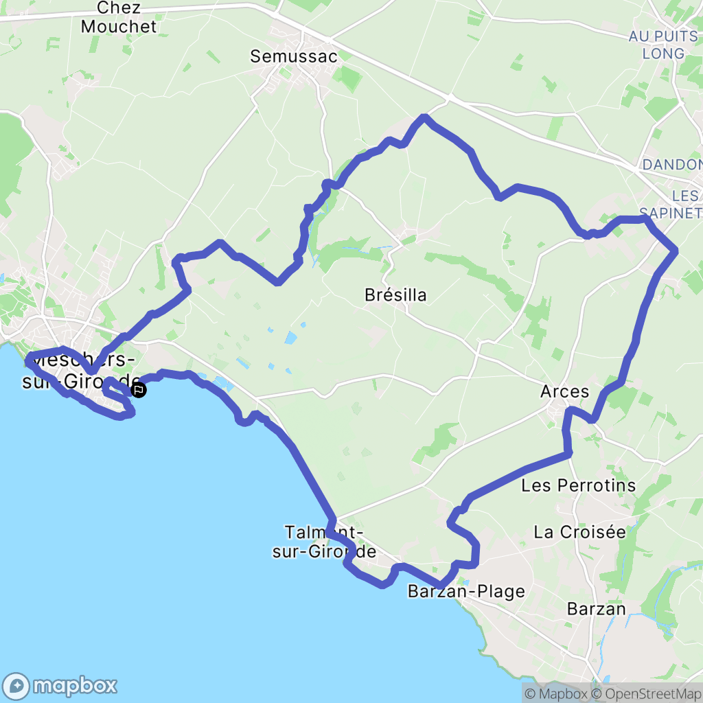 Meschers-sur-Gironde : carte du parcours de randonnée - France