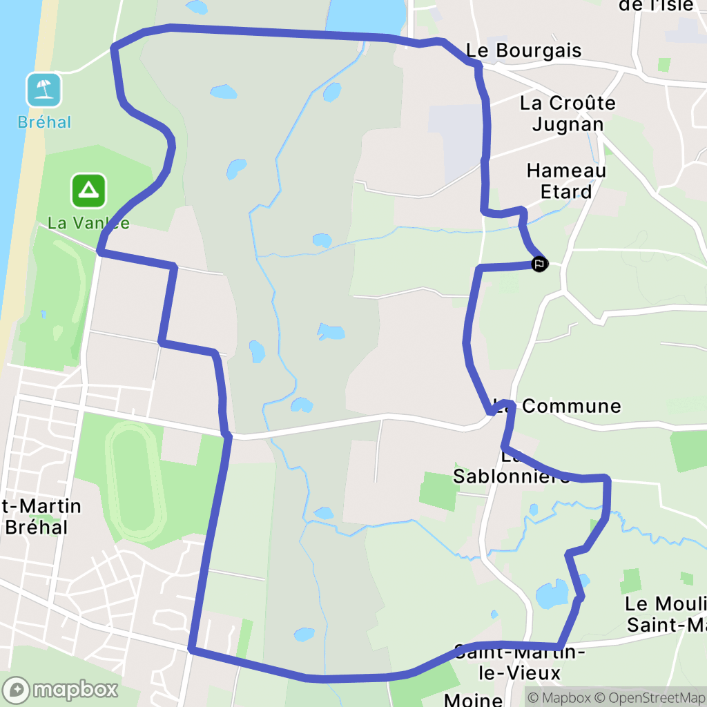 Bréhal : carte du parcours de randonnée - France