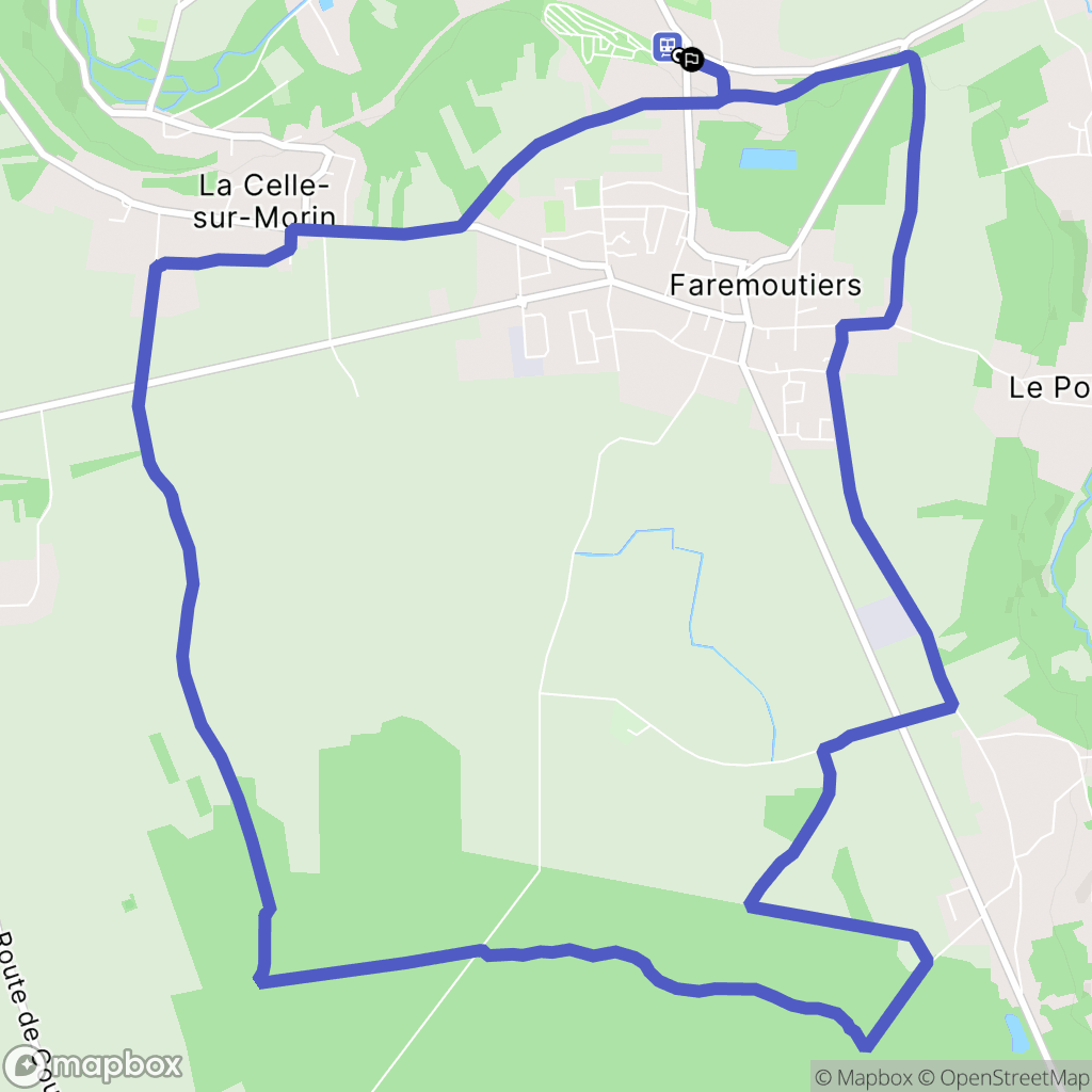 Pommeuse : carte du parcours de randonnée - France