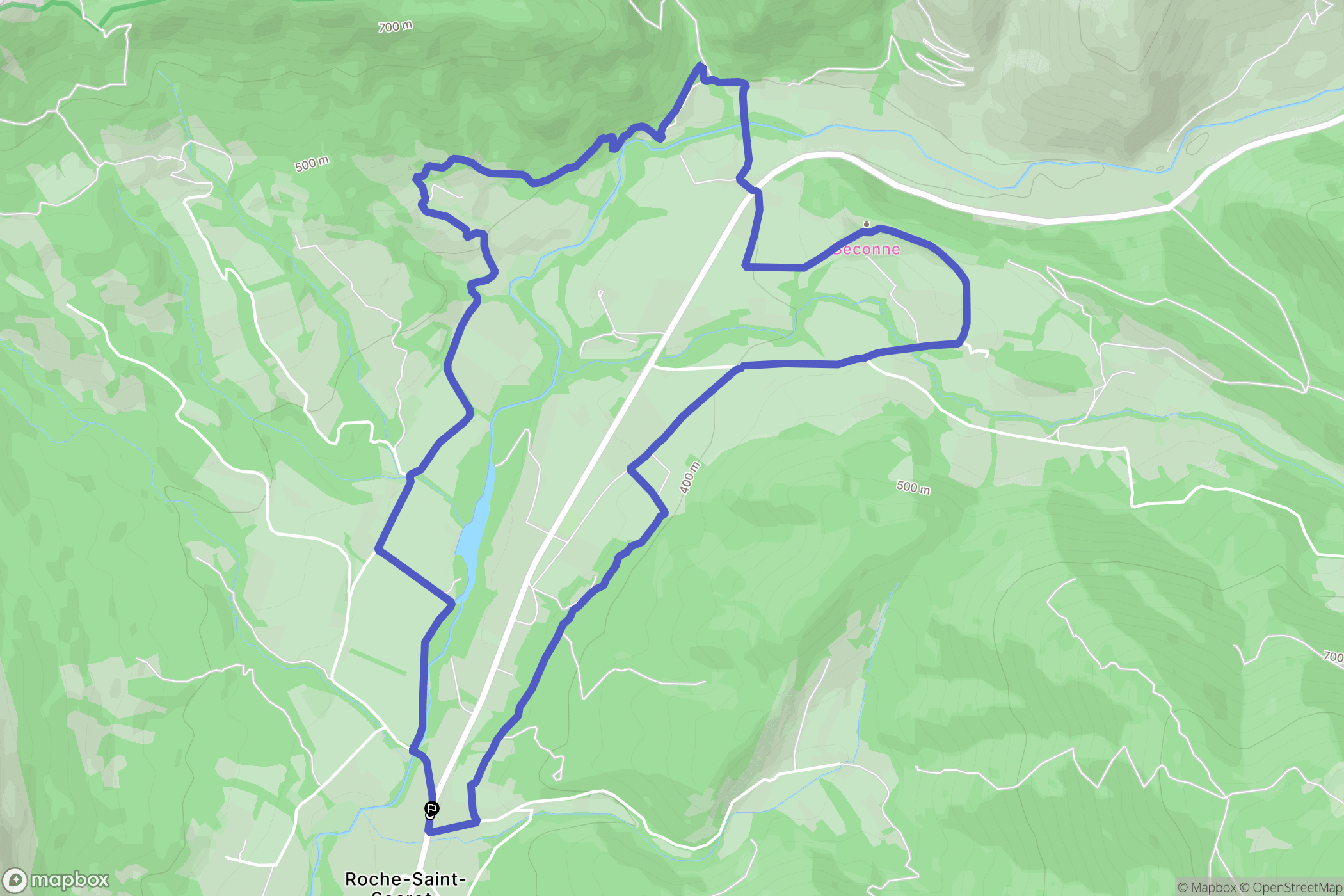 Roche-Saint-Secret-Béconne : carte du parcours de randonnée - France