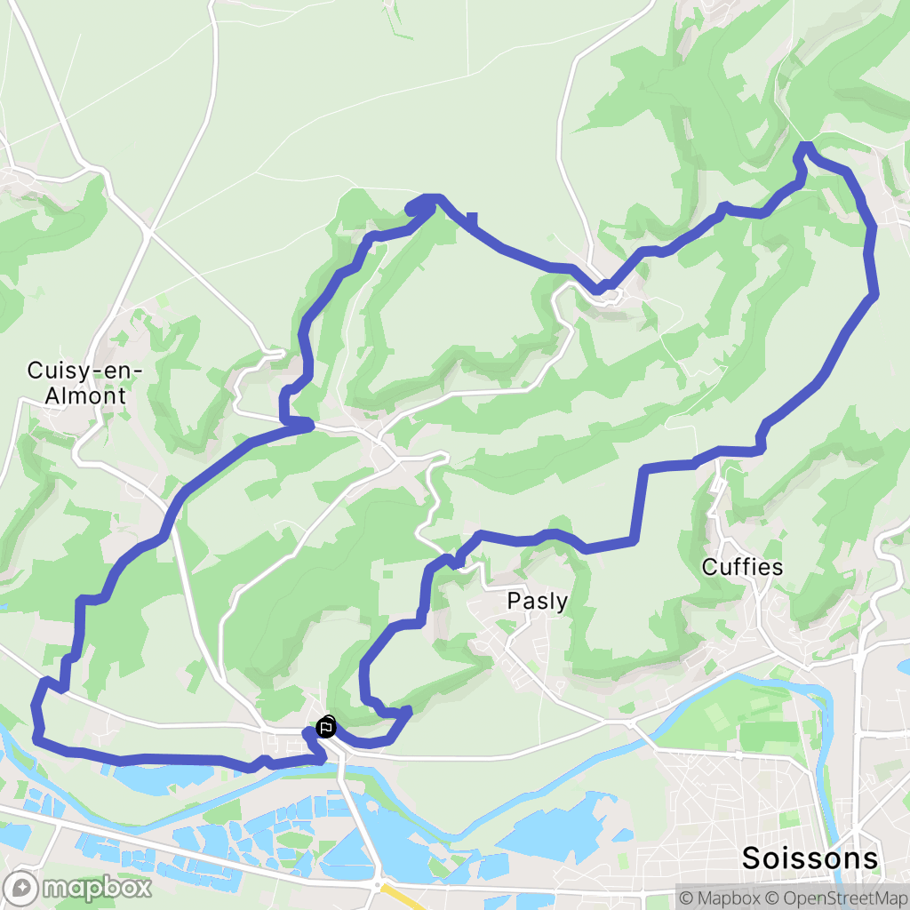 Pommiers : carte du parcours de randonnée - France