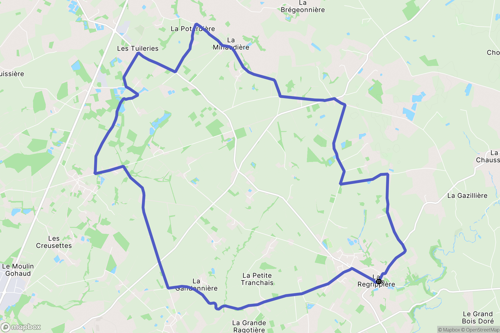 La Regrippière : carte du parcours de randonnée - France