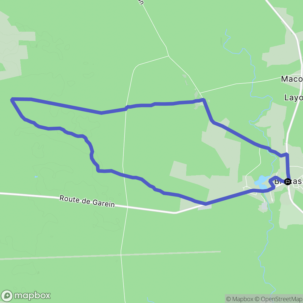 Brocas : carte du parcours de randonnée - France
