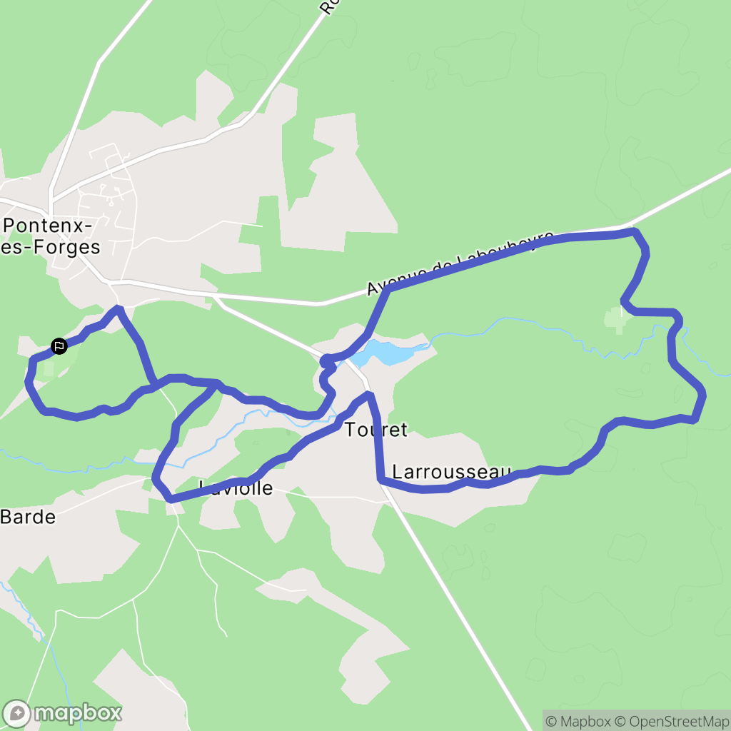 Pontenx-les-Forges : carte du parcours de randonnée - France