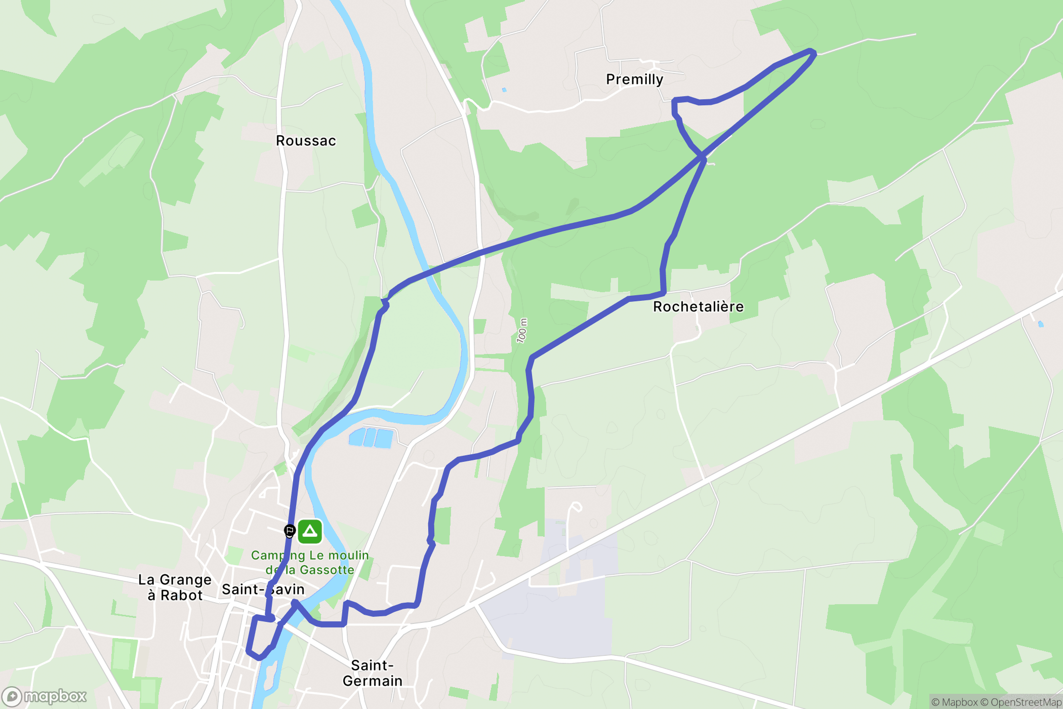 Saint-Savin : carte du parcours de randonnée - France