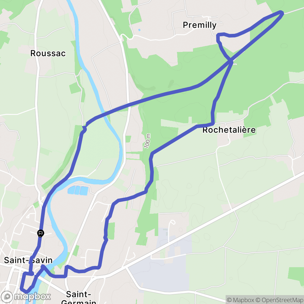 Saint-Savin : carte du parcours de randonnée - France