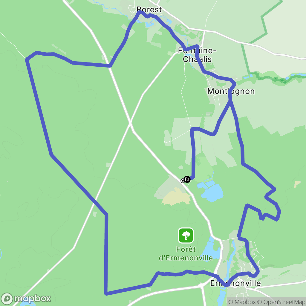 Fontaine-Chaalis : carte du parcours de randonnée - France