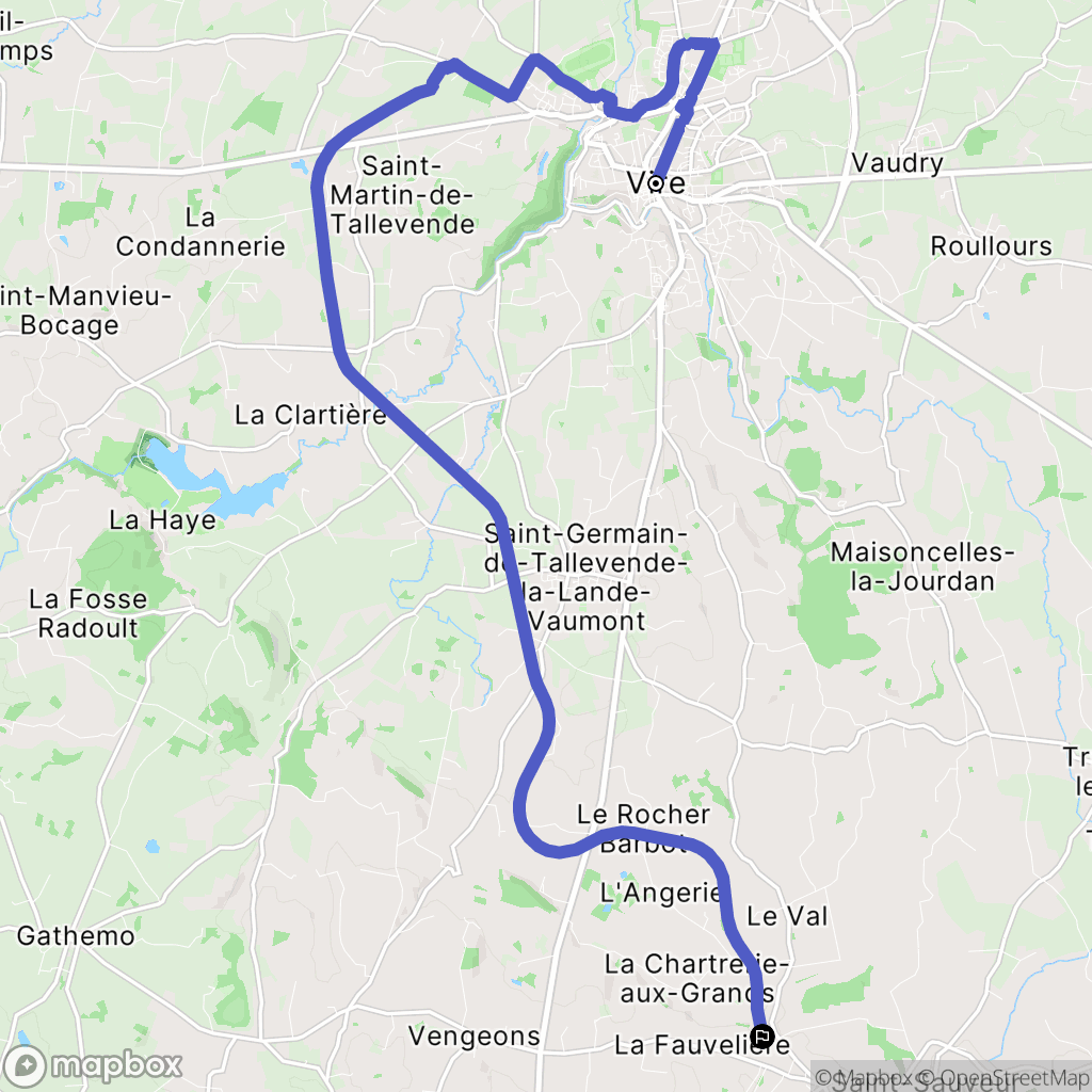 Vire : carte du parcours de randonnée - France
